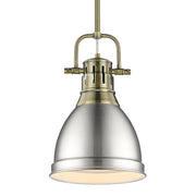 Golden - 3604-S AB-PW - One Light Pendant - Duncan - Aged Brass