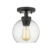 Golden - 4855-FM BLK-SD - One Light Flush Mount - Galveston - Matte Black