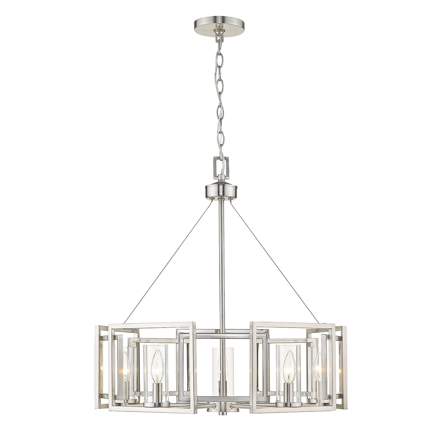 Golden - 6068-5 PW - Five Light Chandelier - Marco - Pewter