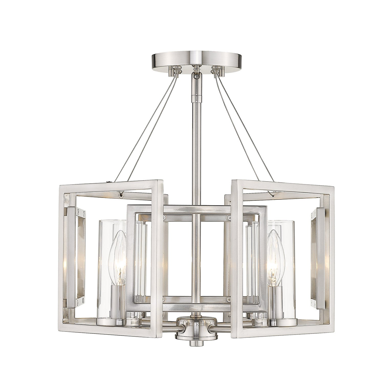 Golden - 6068-SF PW - Four Light Semi-Flush Mount - Marco - Pewter