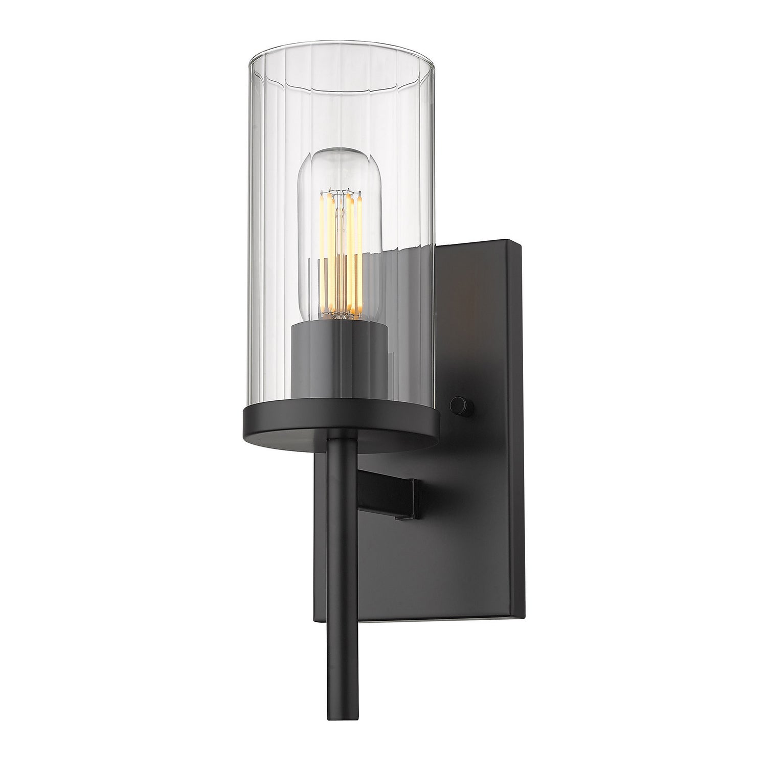 Golden - 7011-1W BLK-CLR - One Light Wall Sconce - Winslett - Matte Black