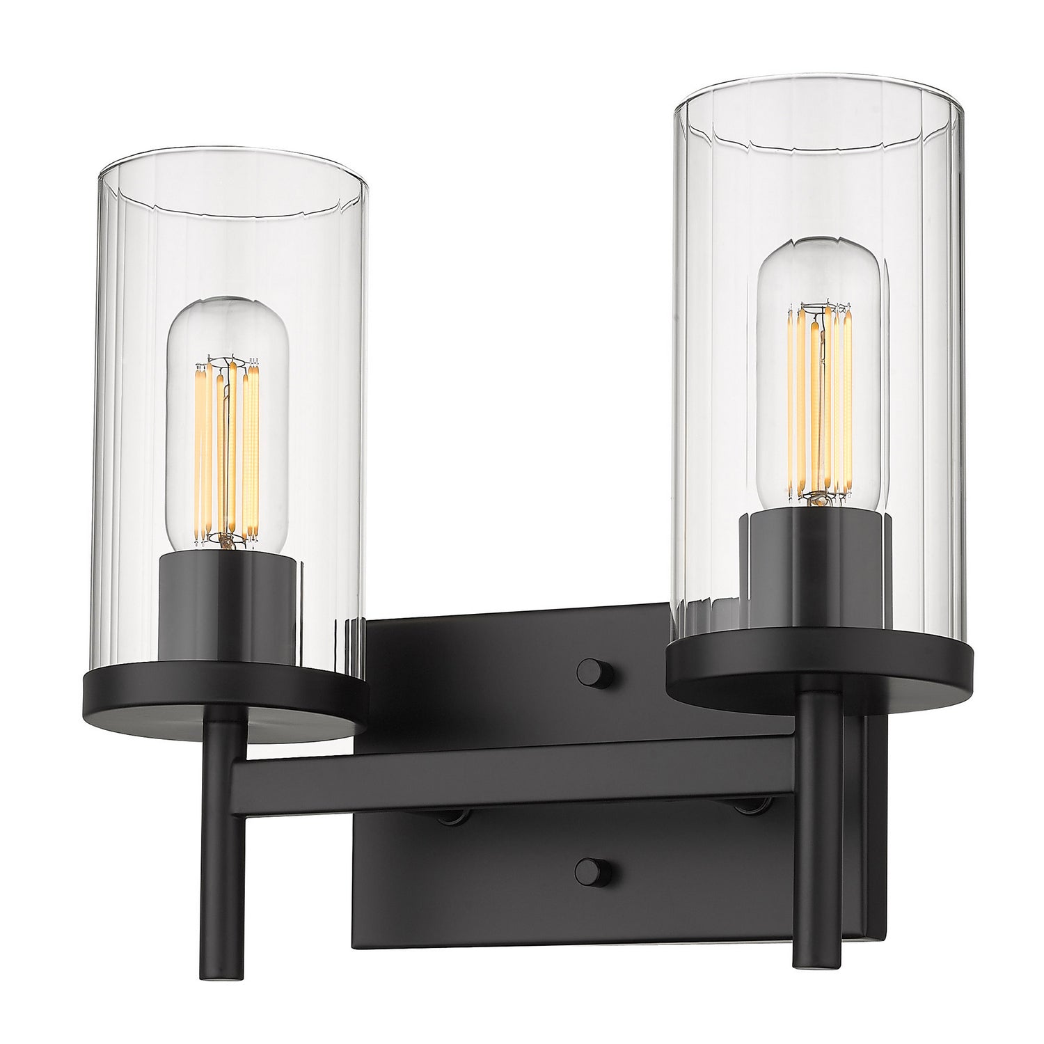 Golden - 7011-BA2 BLK-CLR - Two Light Bath Vanity - Winslett - Matte Black