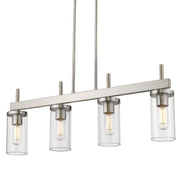 Golden - 7011-LP PW-CLR - Four Light Linear Pendant - Winslett - Pewter
