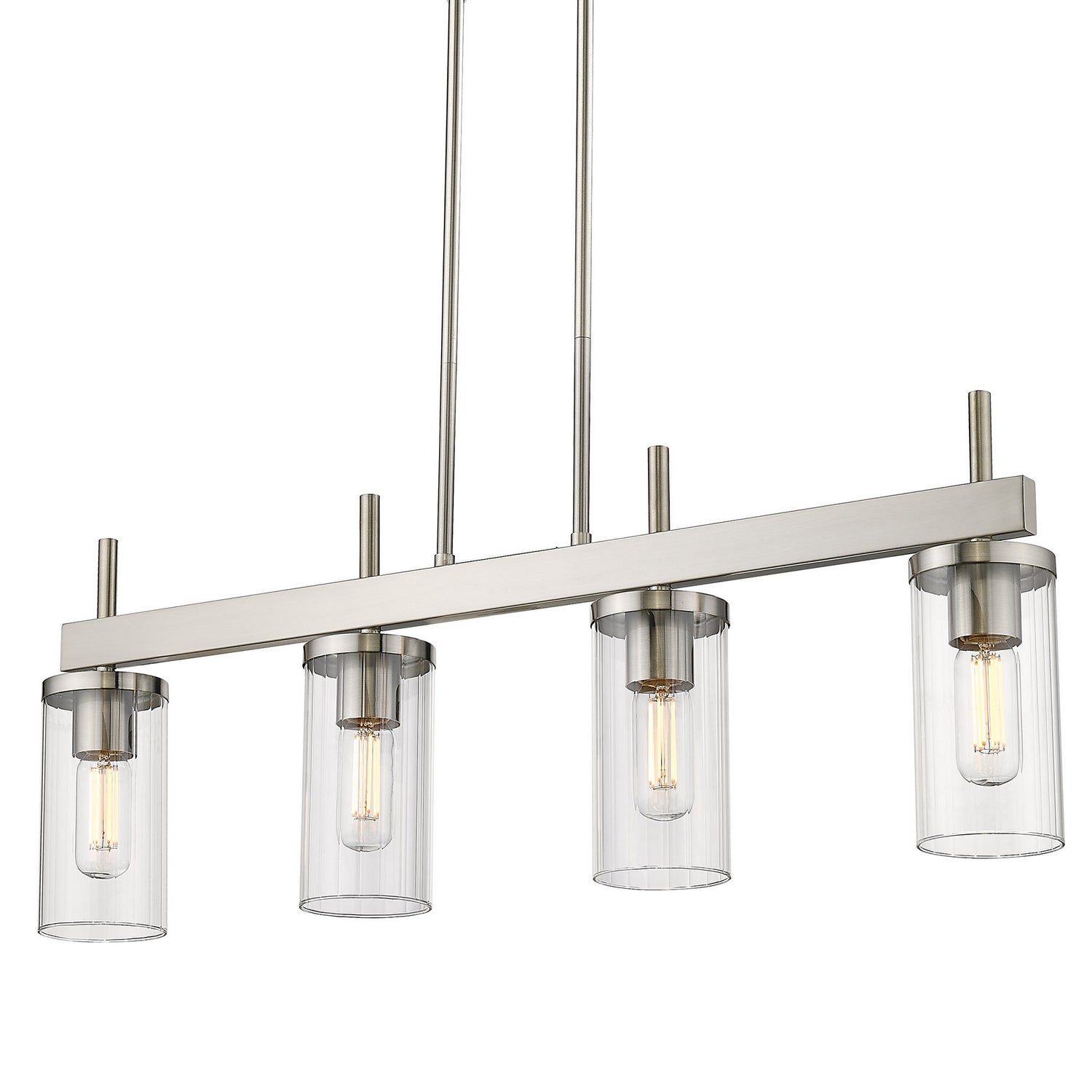 Golden - 7011-LP PW-CLR - Four Light Linear Pendant - Winslett - Pewter