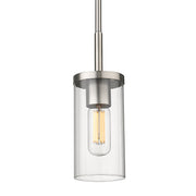 Golden - 7011-M1L PW-CLR - One Light Mini Pendant - Winslett - Pewter