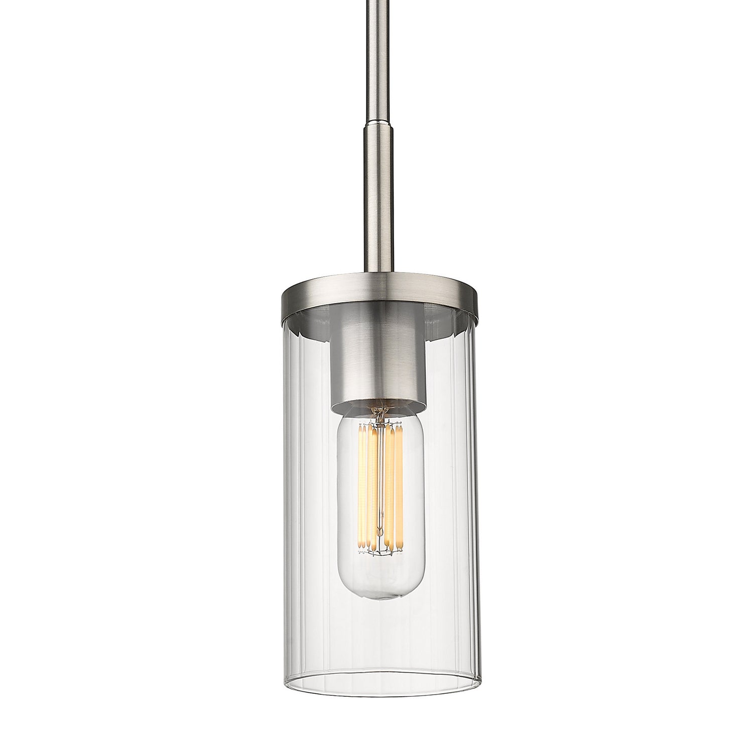 Golden - 7011-M1L PW-CLR - One Light Mini Pendant - Winslett - Pewter