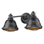 Golden - 7312-BA2 BP - Two Light Bath Vanity - Bartlett - Black Patina