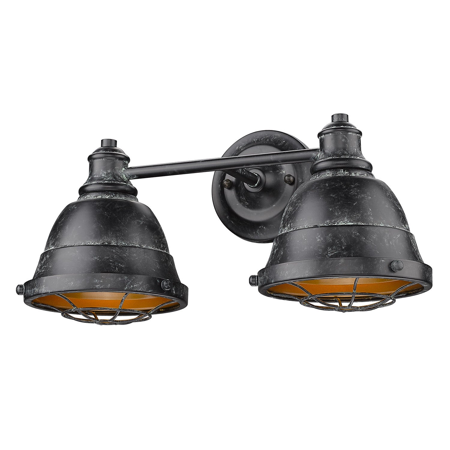 Golden - 7312-BA2 BP - Two Light Bath Vanity - Bartlett - Black Patina