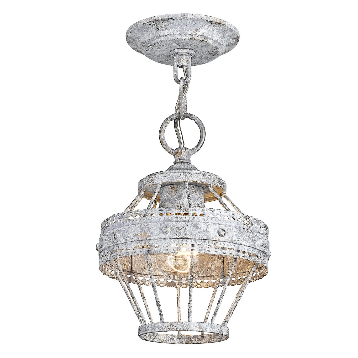 Golden - 7856-1SF OY - One Light Semi-Flush Mount - Ferris - Oyster