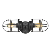 Golden - 9808-2W BLK - Two Light Wall Sconce - Seaport - Matte Black