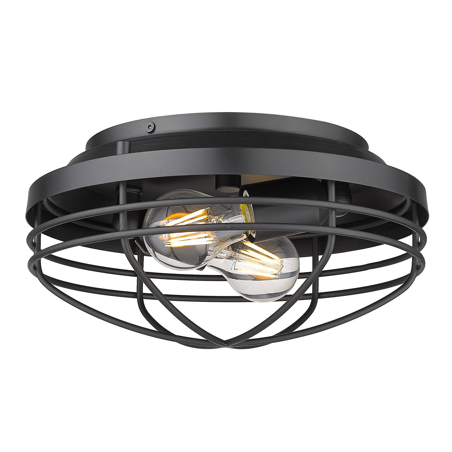 Golden - 9808-FM BLK - Two Light Flush Mount - Seaport - Matte Black