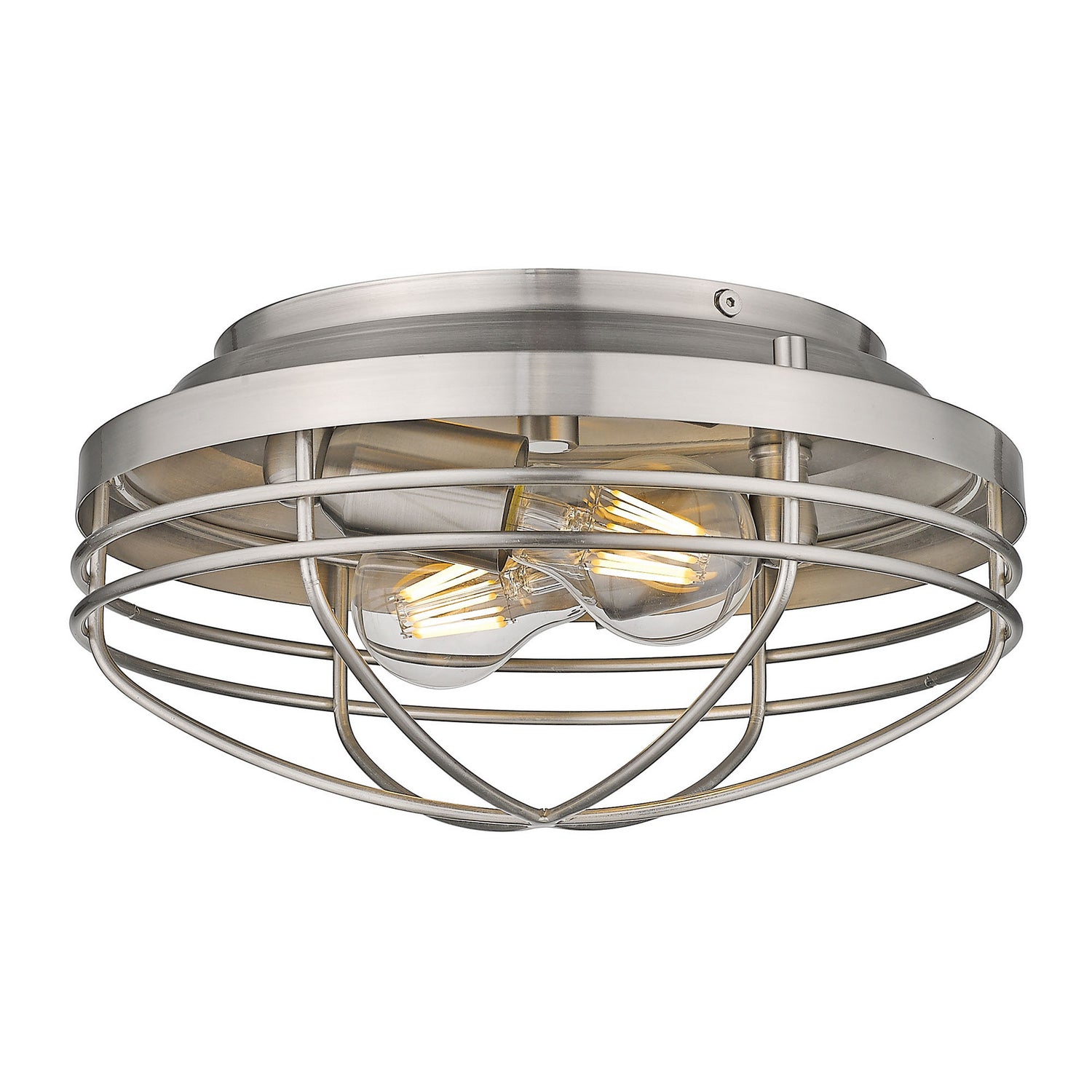 Golden - 9808-FM PW - Two Light Flush Mount - Seaport - Pewter