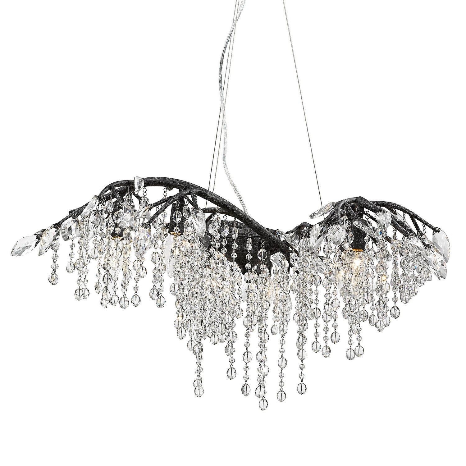 Golden - 9903-6 BI - Six Light Chandelier - Autumn Twilight - Black Iron