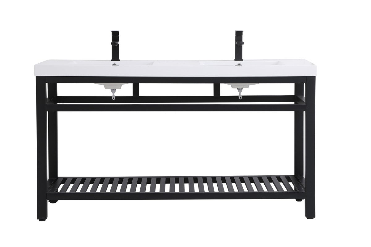 Elegant Lighting - VF14060DBK - Double Bathroom Vanity - Raya - black