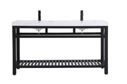 Elegant Lighting - VF14060DBK - Double Bathroom Vanity - Raya - black