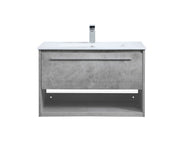 Elegant Lighting - VF43030CG - Single Bathroom Floating Vanity - Kasper - Concrete Grey
