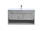 Elegant Lighting - VF43036CG - Single Bathroom Floating Vanity - Kasper - Concrete Grey