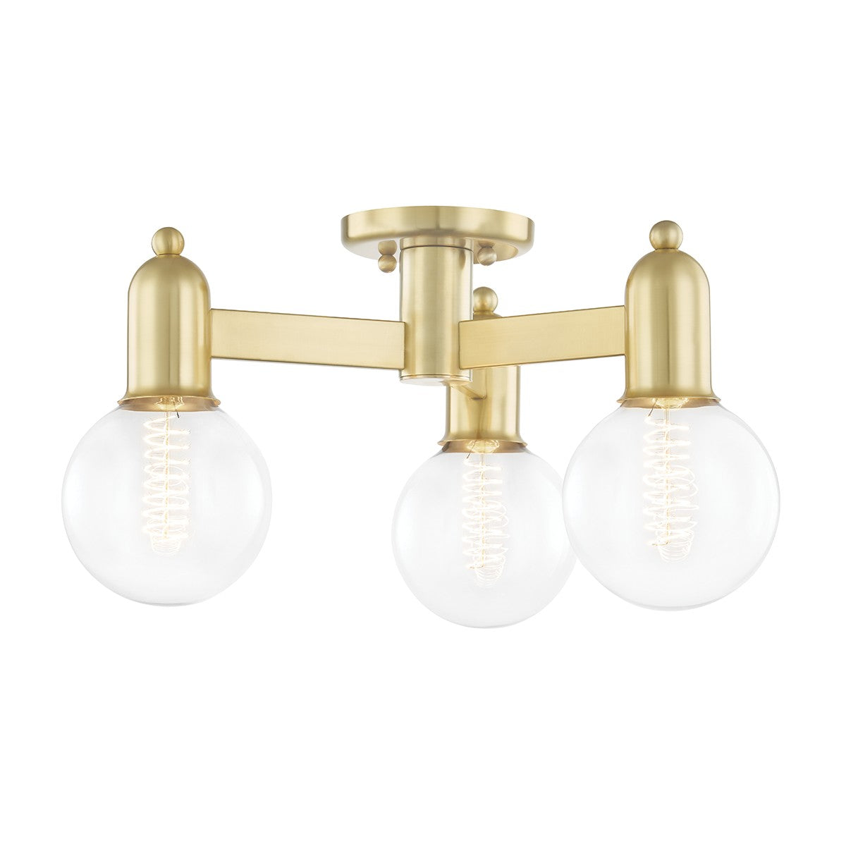 Mitzi - H419603-AGB - Three Light Semi Flush Mount - Bryce - Aged Brass