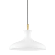 Mitzi - H421701S-AGB/WH - One Light Pendant - Cassidy - Aged Brass/Soft Off White