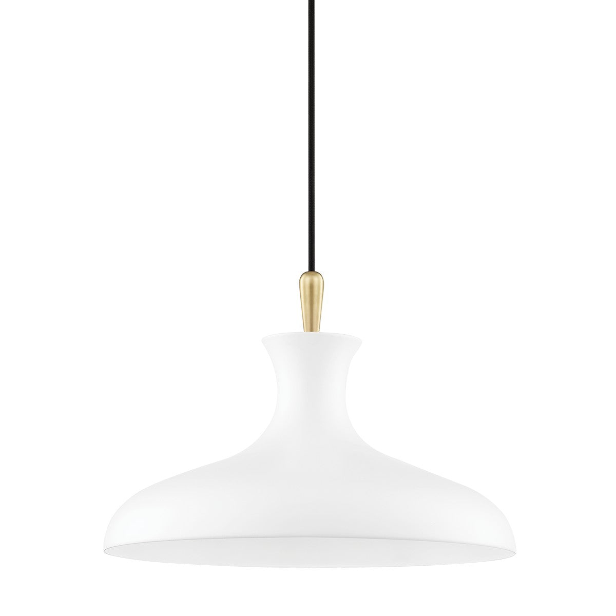 Mitzi - H421701S-AGB/WH - One Light Pendant - Cassidy - Aged Brass/Soft Off White