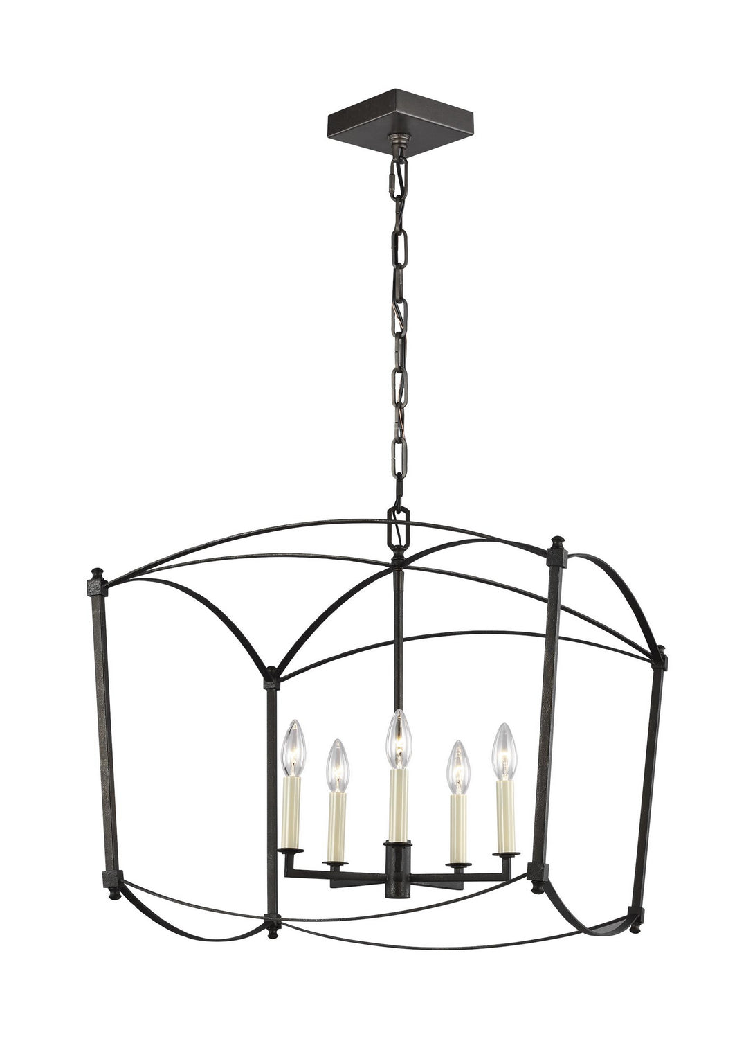 Visual Comfort Studio - F3325/5SMS - Five Light Lantern - Thayer - Smith Steel