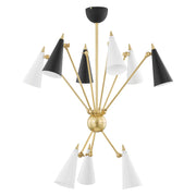 Mitzi - H441809-AGB/BKWH - Nine Light Chandelier - Moxie - Aged Brass/Black/White Combo