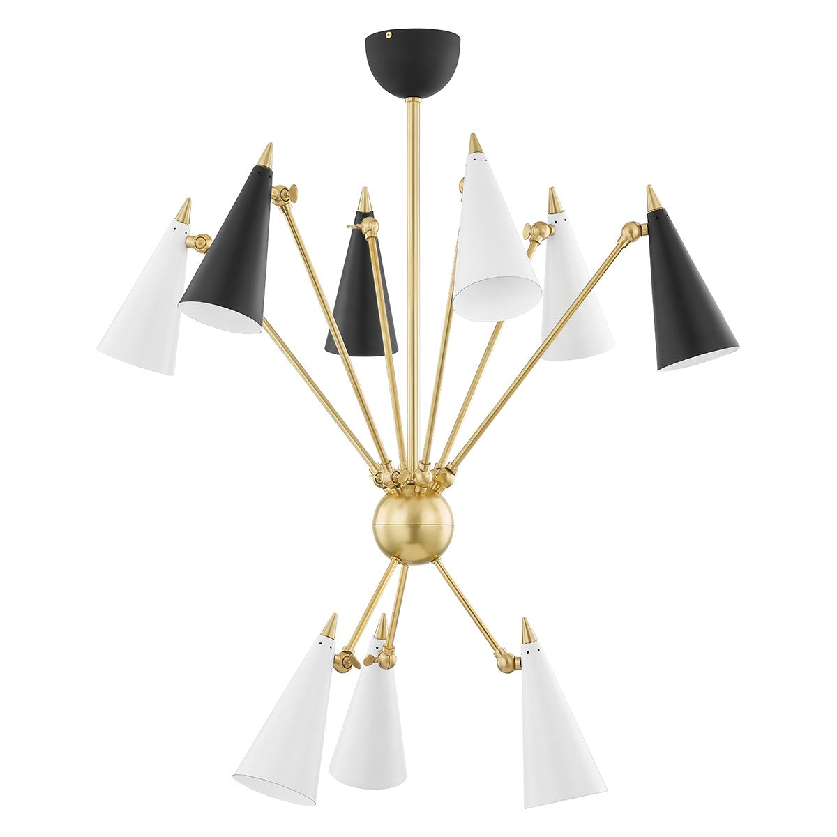 Mitzi - H441809-AGB/BKWH - Nine Light Chandelier - Moxie - Aged Brass/Black/White Combo