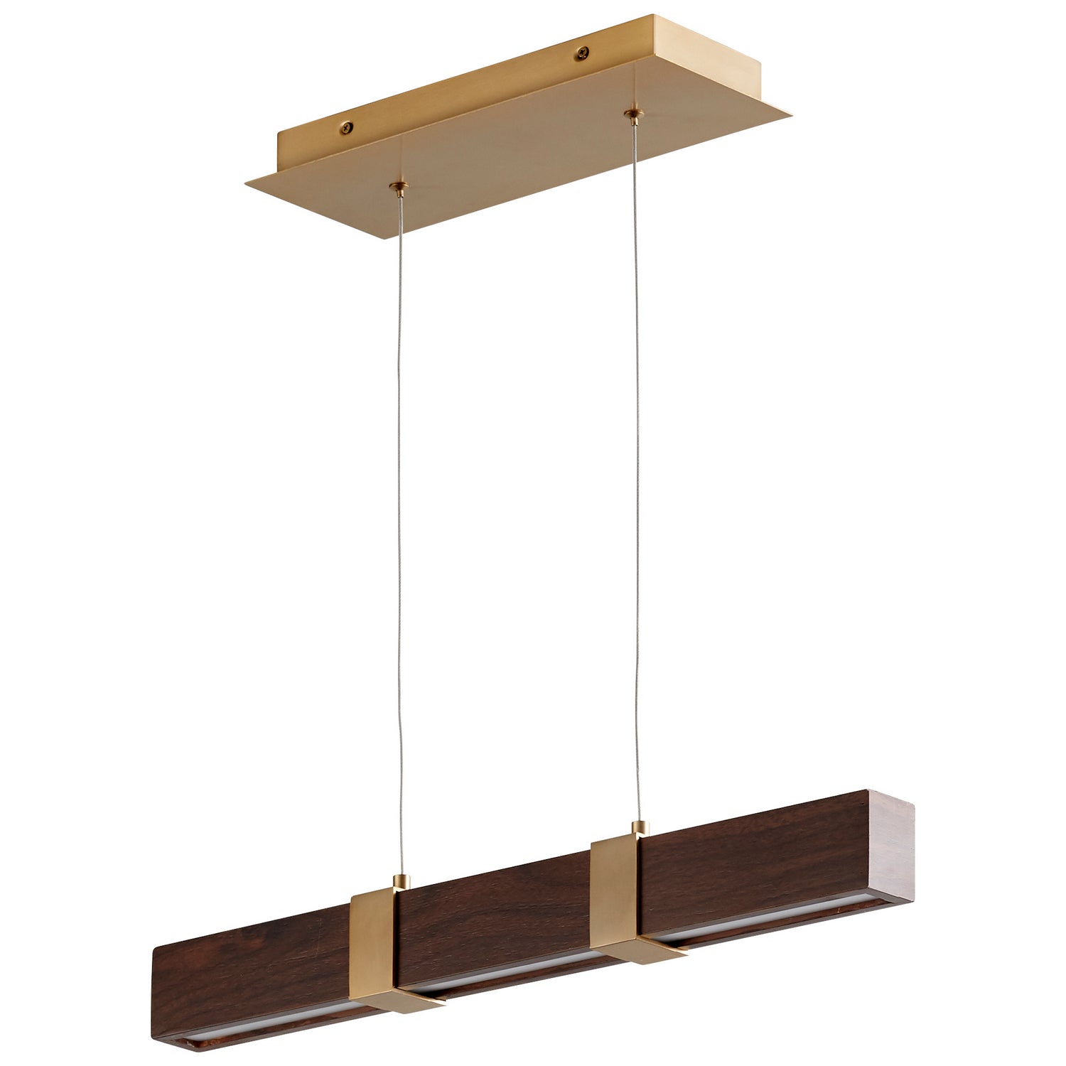 Quorum - 3-24-2440 - LED Pendant - Decca - Aged Brass|Walnut