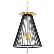 Hudson Valley - 1018-AGB/BK - Four Light Pendant - Cagney - Aged Brass/Black