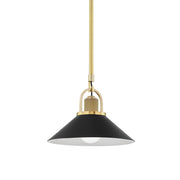 Hudson Valley - 2613-AGB/BK - One Light Pendant - Syosset - Aged Brass/Black
