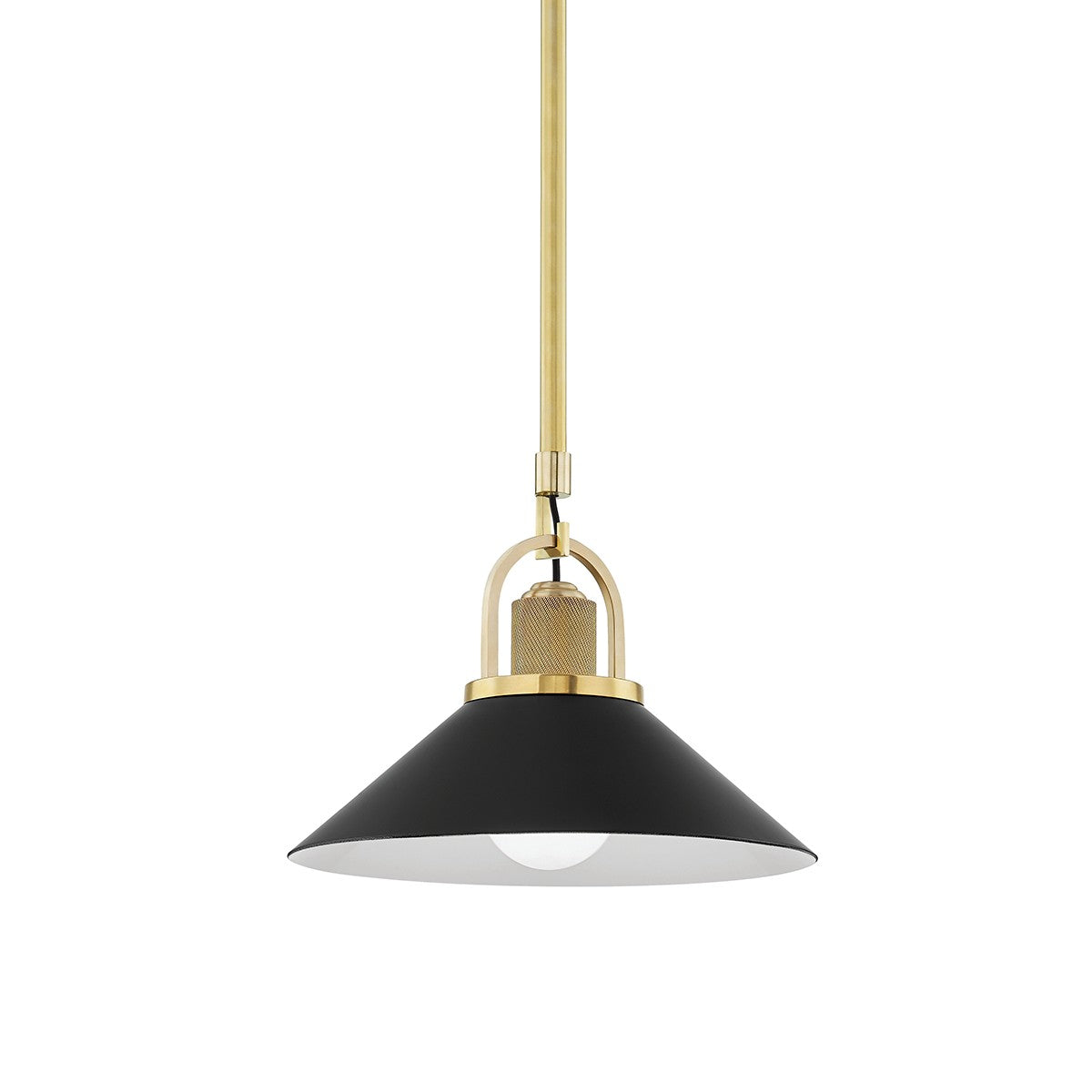 Hudson Valley - 2613-AGB/BK - One Light Pendant - Syosset - Aged Brass/Black