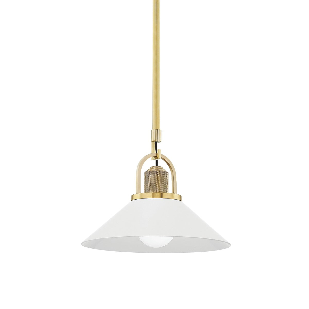 Hudson Valley - 2613-AGB/WH - One Light Pendant - Syosset - Aged Brass/Soft Off White