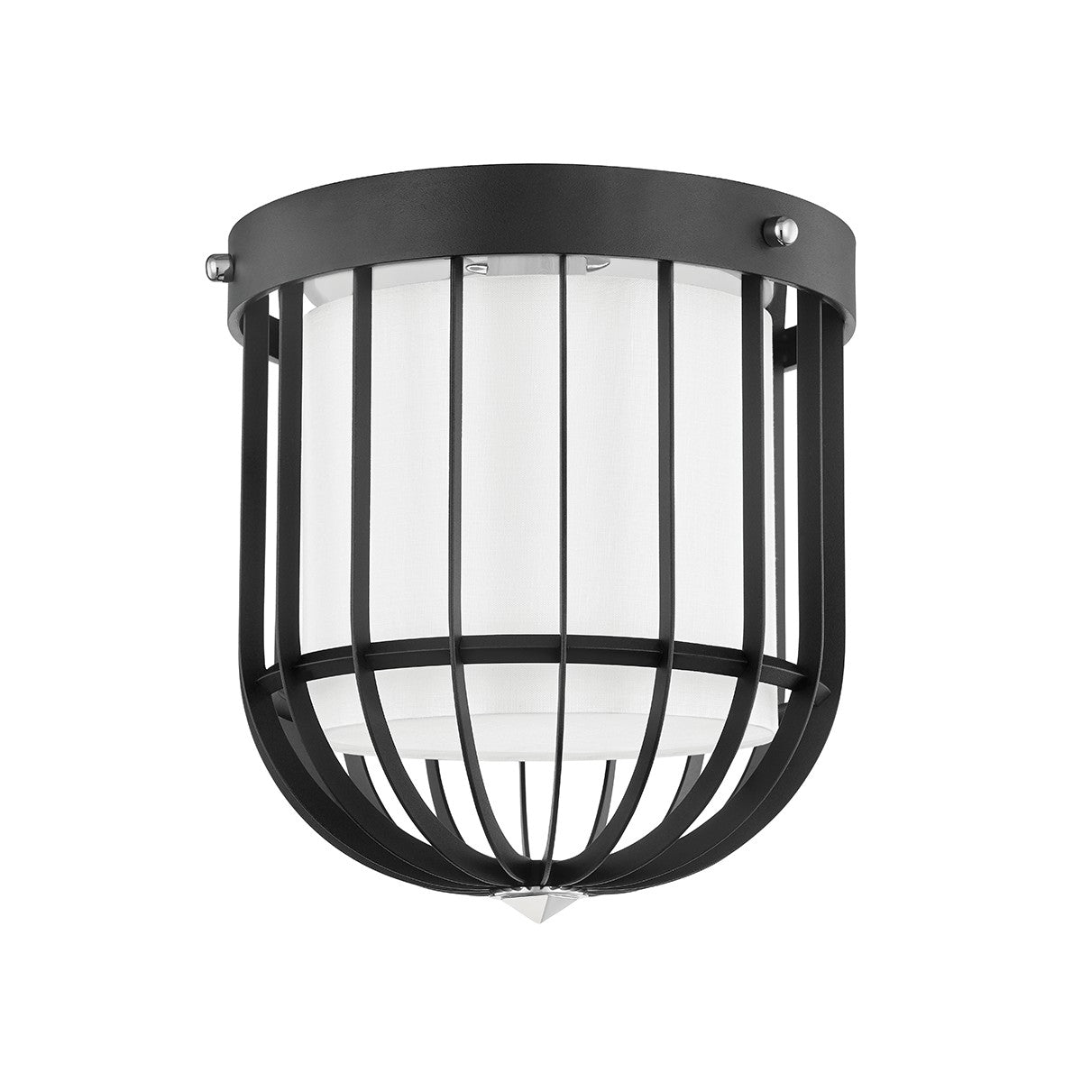 Hudson Valley - BKO301-PN/BK - One Light Flush Mount - Landon - Polished Nickel/Black