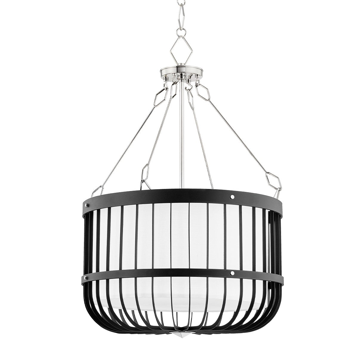 Hudson Valley - BKO303-PN/BK - Four Light Pendant - Landon - Polished Nickel/Black