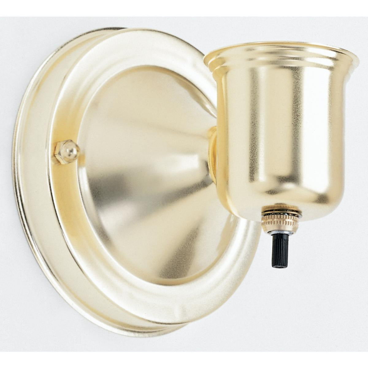 Satco - 90-120 - 1-5/8" Wired Wall Bracket With Bottom Turn Knob Switch - Brass