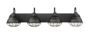 Millennium - 5424-MB - Four Light Vanity - Neo-Industrial - Matte Black