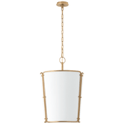 Visual Comfort Signature - S 5647HAB-WHT - Three Light Pendant - Hastings - Hand-Rubbed Antique Brass
