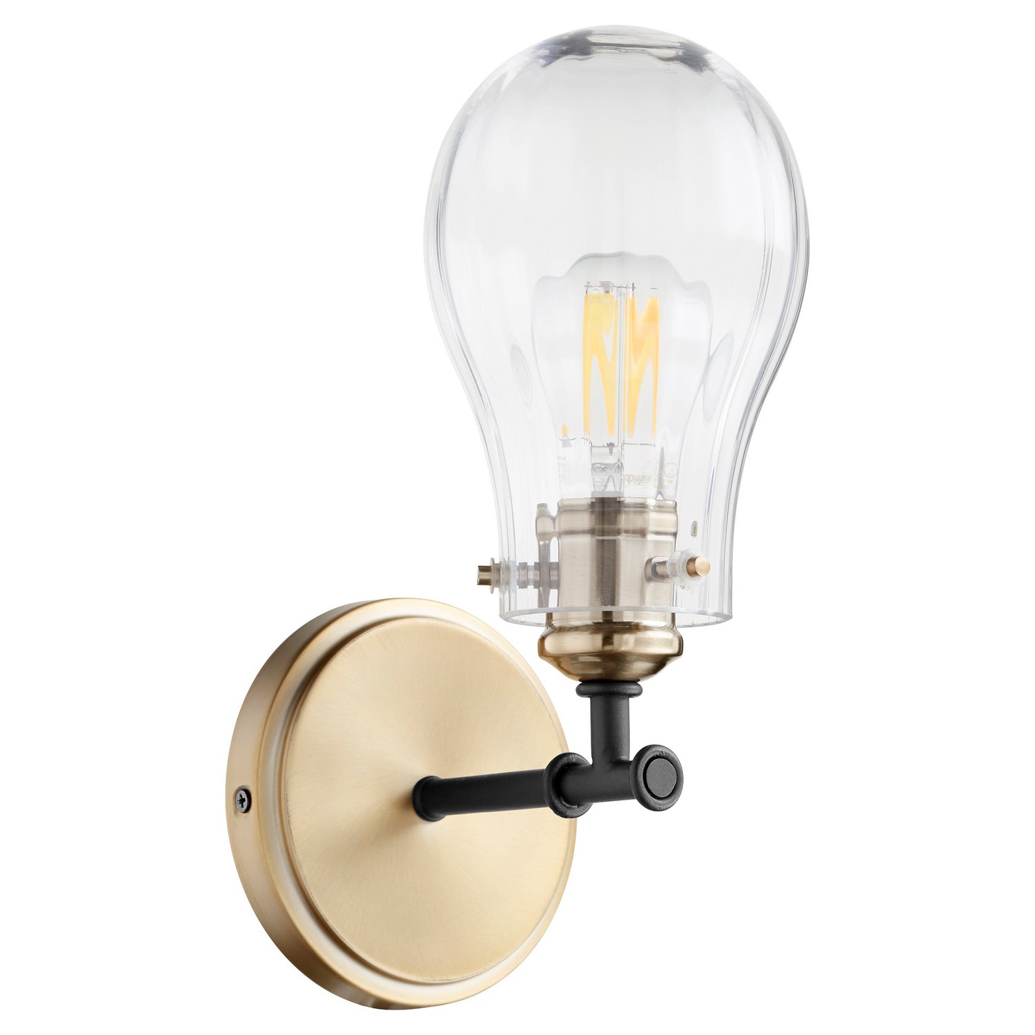 Quorum - 511-1-69 - One Light Wall Mount - Dillinger - Textured Black|Aged Brass