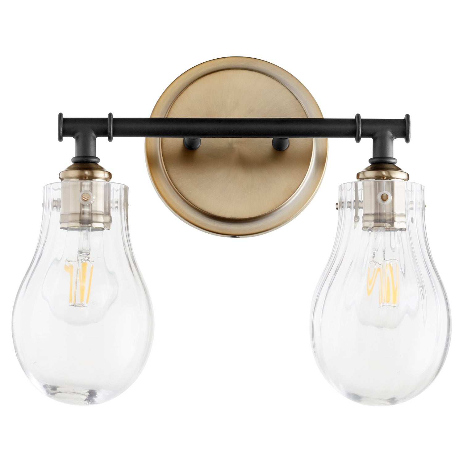 Quorum - 511-2-69 - Two Light Vanity - Dillinger - Textured Black|Aged Brass