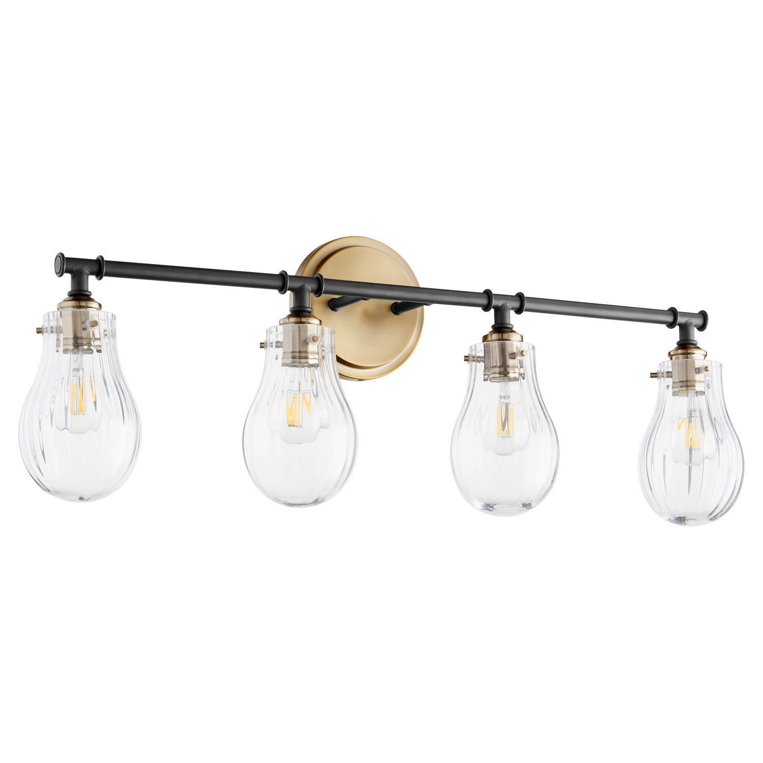 Quorum - 511-4-69 - Four Light Vanity - Dillinger - Textured Black|Aged Brass