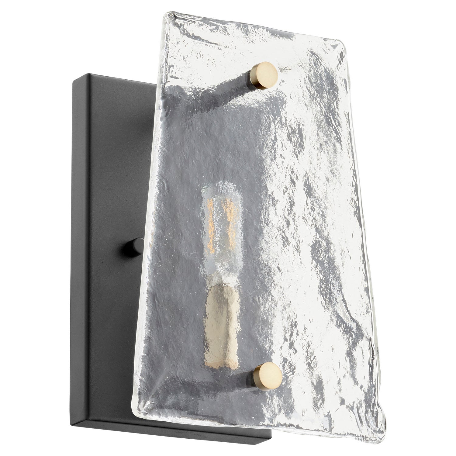 Quorum - 537-1-69 - One Light Wall Mount - Tioga - Textured Black|Aged Brass