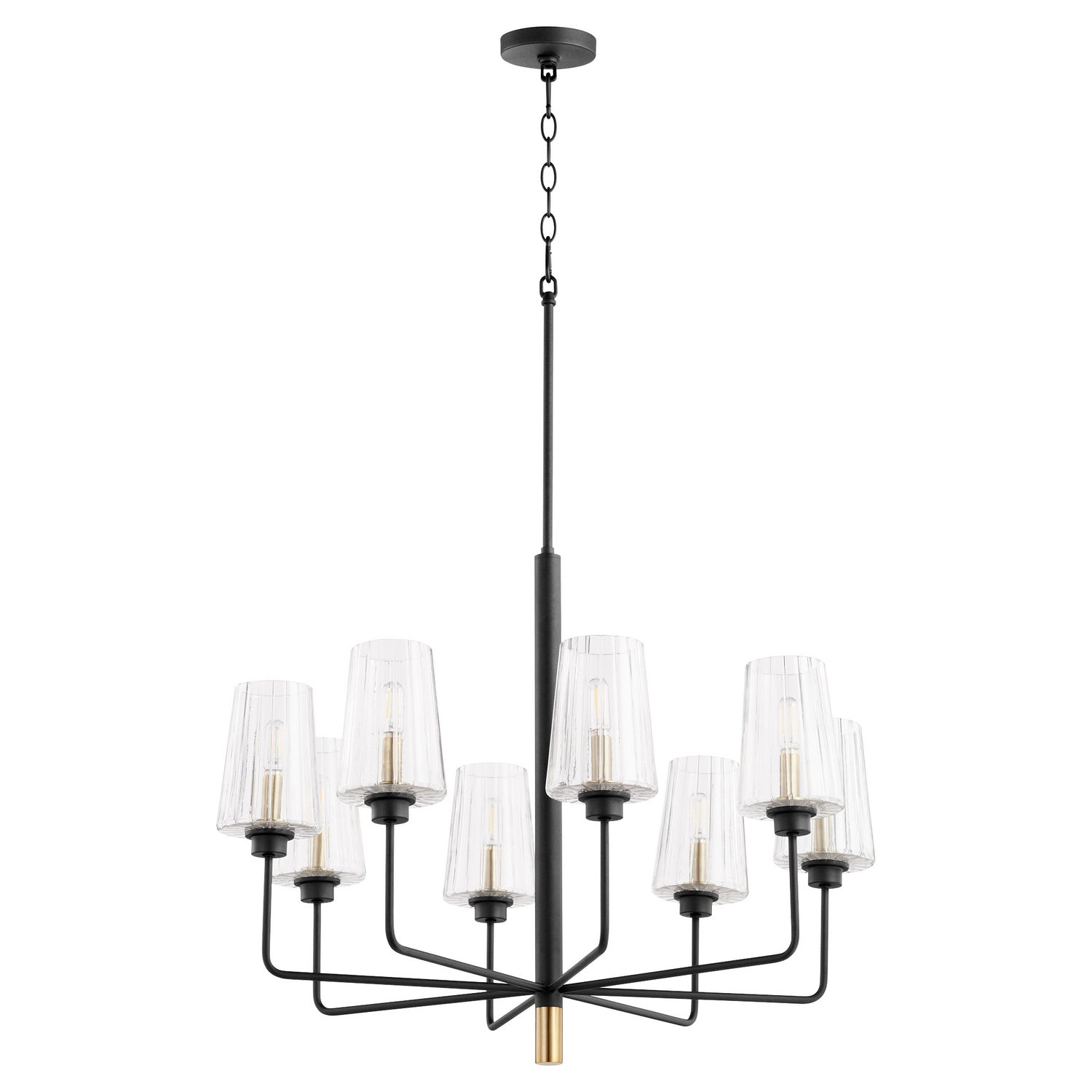Quorum - 625-8-6980 - Eight Light Chandelier - Dalia - Textured Black|Aged Brass