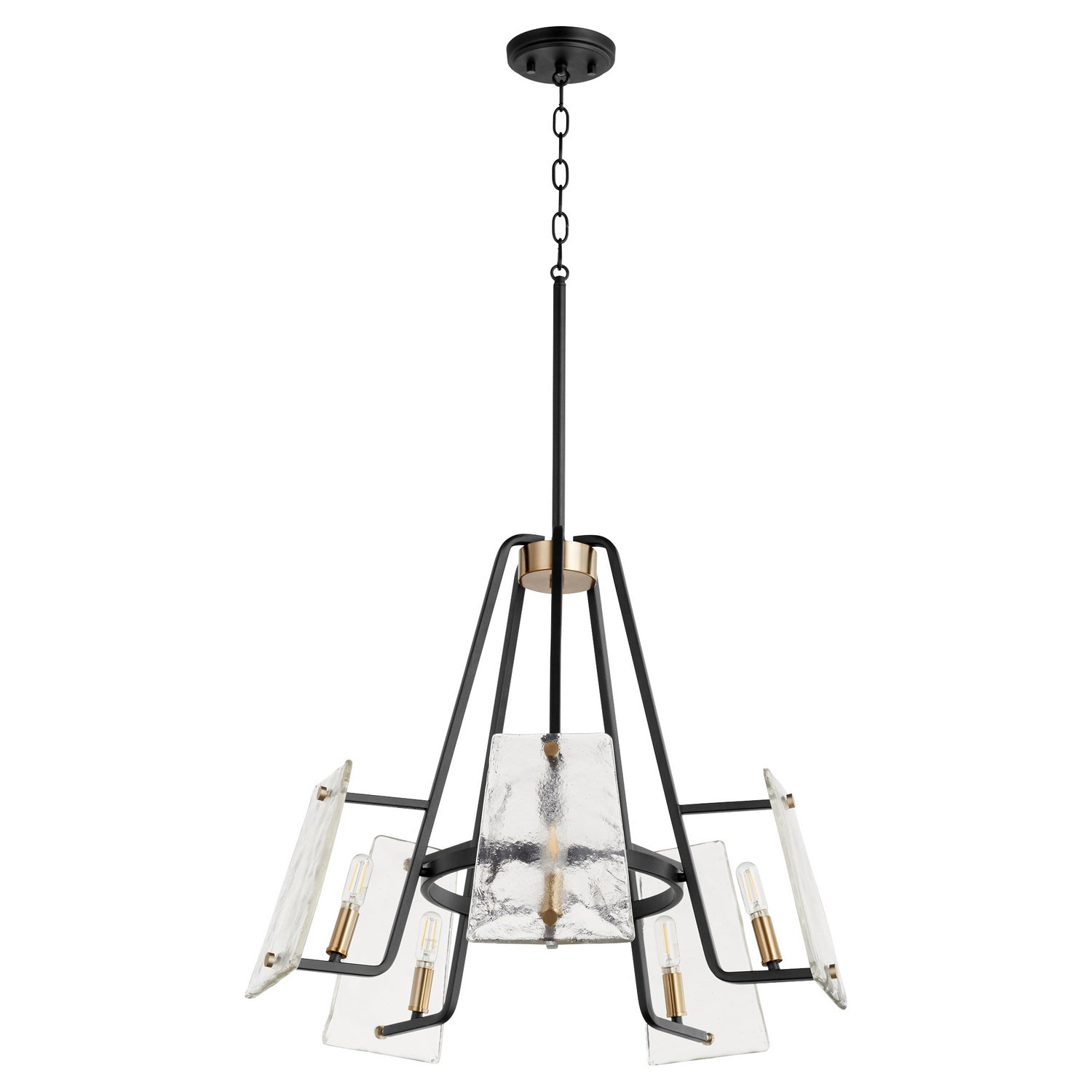 Quorum - 637-5-69 - Five Light Chandelier - Tioga - Textured Black|Aged Brass