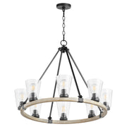 Quorum - 63-8-6941 - Eight Light Chandelier - Paxton - Textured Black|Weathered Oak Finish