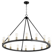 Quorum - 64-16-6980 - 16 Light Chandelier - Paxton - Textured Black|Aged Brass