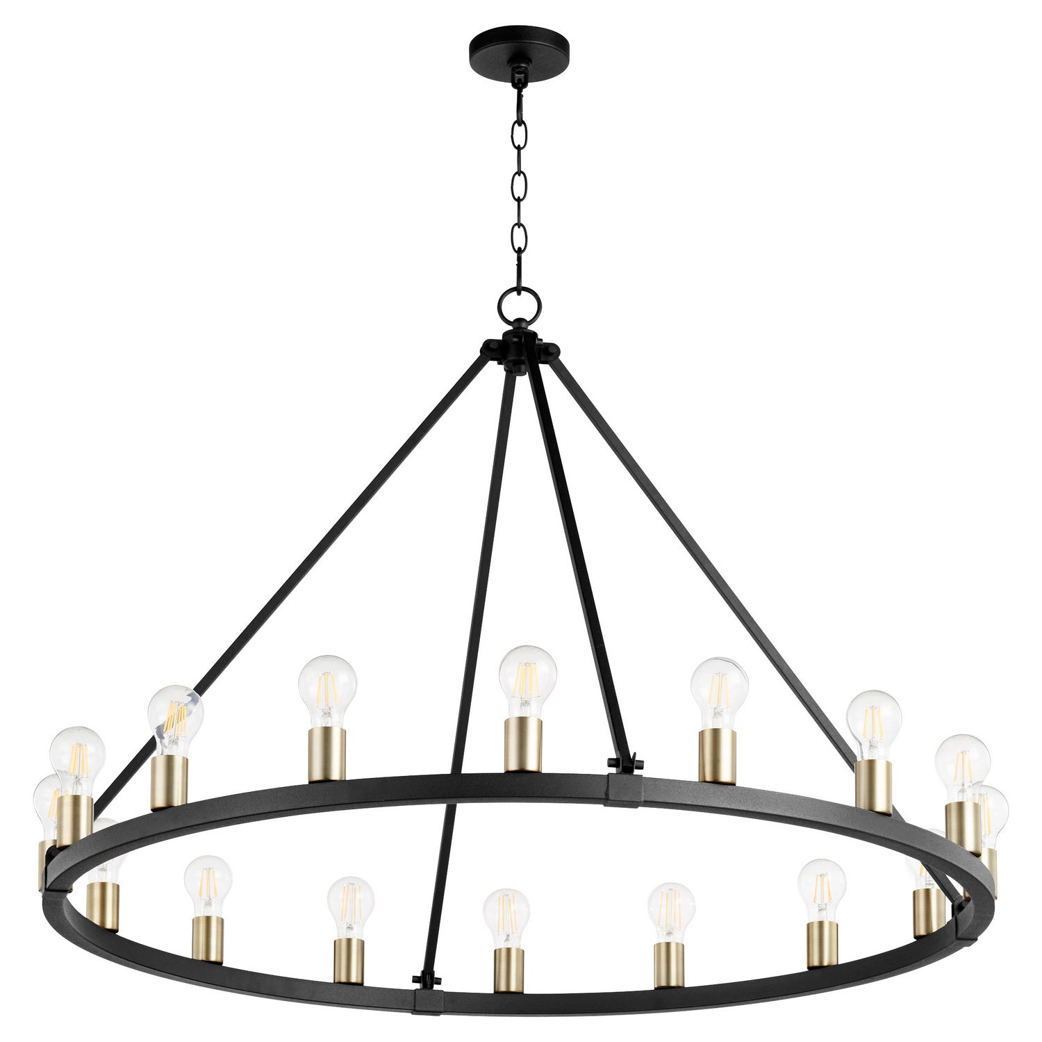 Quorum - 64-16-6980 - 16 Light Chandelier - Paxton - Textured Black|Aged Brass