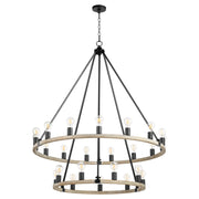 Quorum - 64-24-6941 - 24 Light Chandelier - Paxton - Textured Black|Weathered Oak Finish