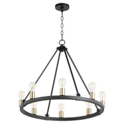Quorum - 64-8-6980 - Eight Light Chandelier - Paxton - Textured Black|Aged Brass