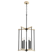 Quorum - 8134-5-69 - Five Light Entry - Silva - Textured Black|Weathered Oak Finish