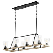 Quorum - 83-8-6941 - Eight Light Chandelier - Paxton - Textured Black|Weathered Oak Finish